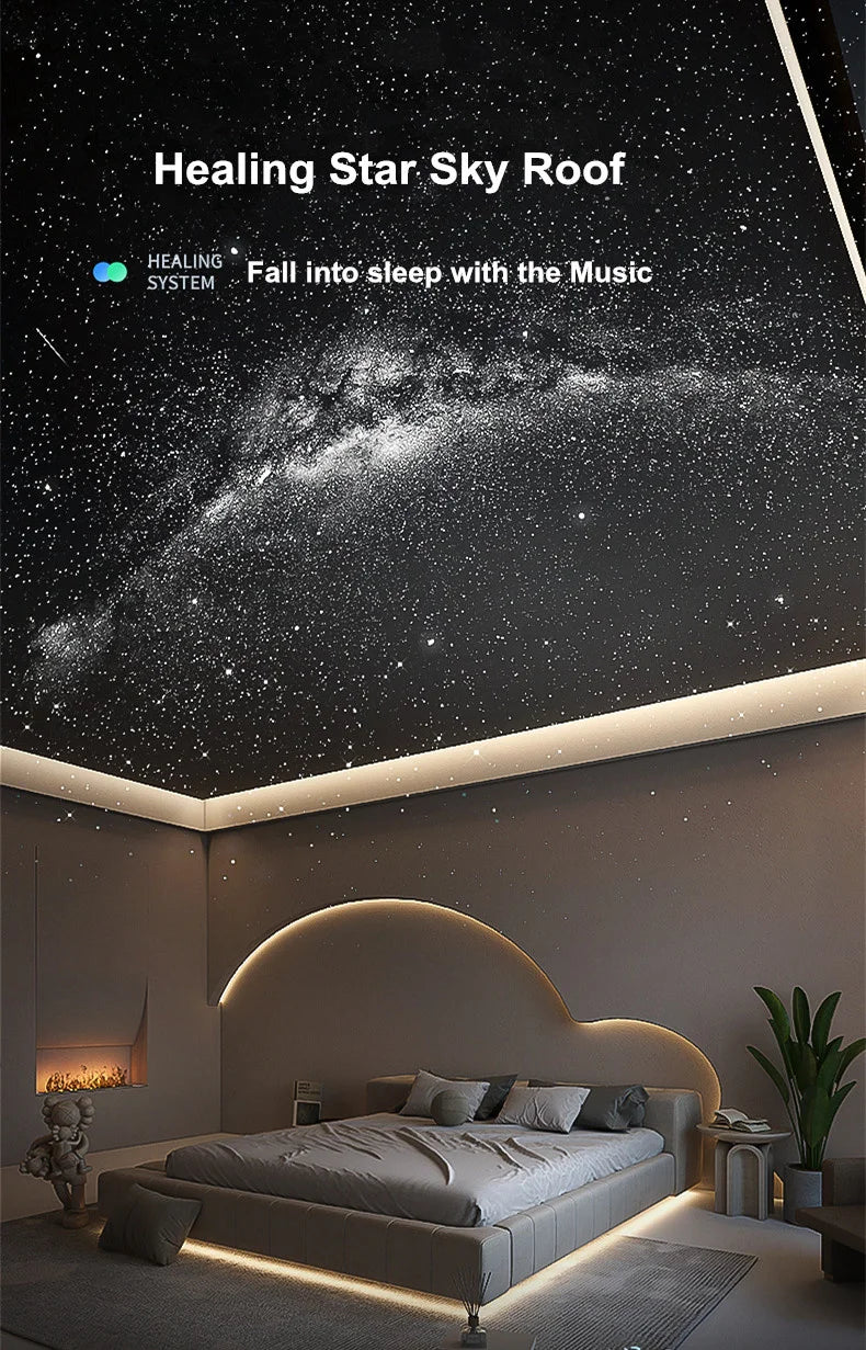 Romantic HD Ultra Clear Focus 3D Vision Galaxy Star Projector Night Light BT Music Speaker  For Adults Kids Holiday Gifts