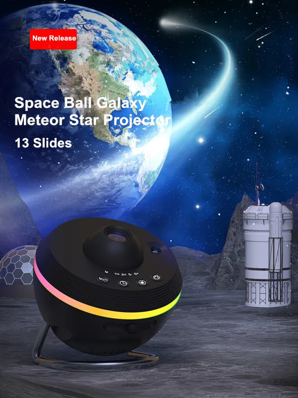 Dynamic Meteor 13 in 1 Ultra Clear Galaxy Projector Lamp Rotary Space Ball Planetarium Projector Lights for Kids Gift