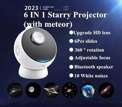 Meteor LED Star Galaxy Projector Night Lights Bluetooth Speaker Planetarium Starry Sky Projector Night Lamp Kids Gift Room Decor