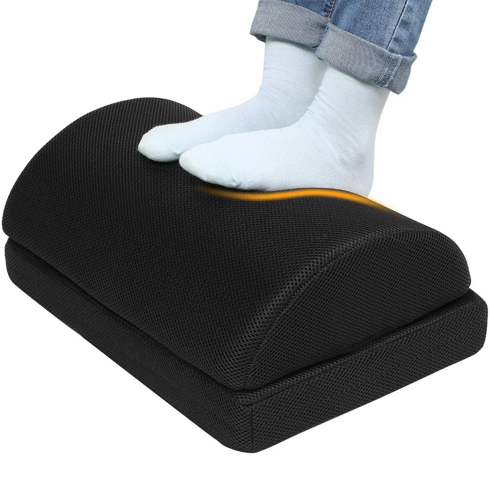 Foot Rest for Under Desk At Work, Comfortable Foot Stool with 2 Adjustable Heights for Back & Hip Pain Relief, Office, Home, Car