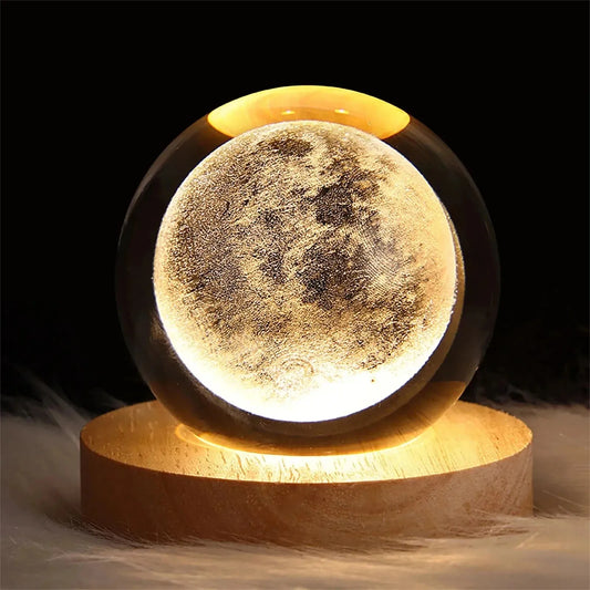 Unique 3D Crystal Ball Lamp with Galaxy and Planetary Projections USB Night Light for Cozy Atmosphere plasma ball