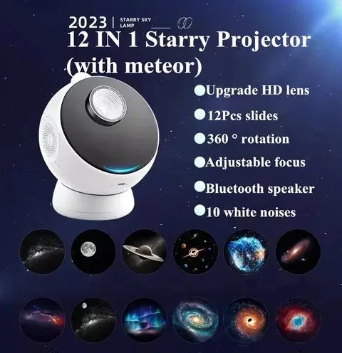 Meteor LED Star Galaxy Projector Night Lights Bluetooth Speaker Planetarium Starry Sky Projector Night Lamp Kids Gift Room Decor